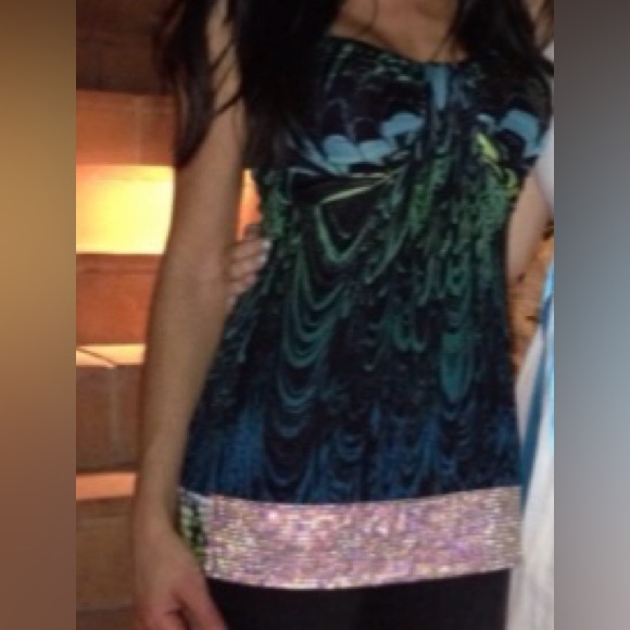 SKY top. Elastic band with Rhinestones at hips. Small - Picture 8 of 8